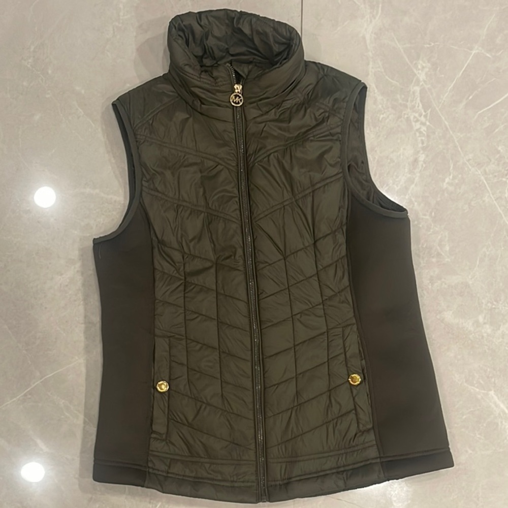Olive Green Quilted Women's Vest